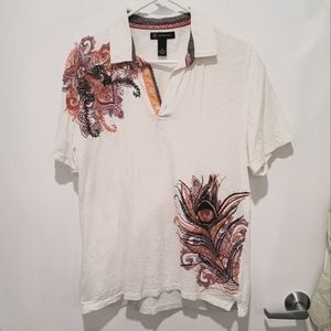 INC Men's M pull-over Embroidered Shirt